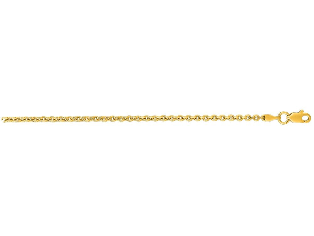 Finejewelers 14 Kt Yellow Gold 18 Inch 2.2mm Bright Cut Forsantina Chain Necklace With Lobster Clasp