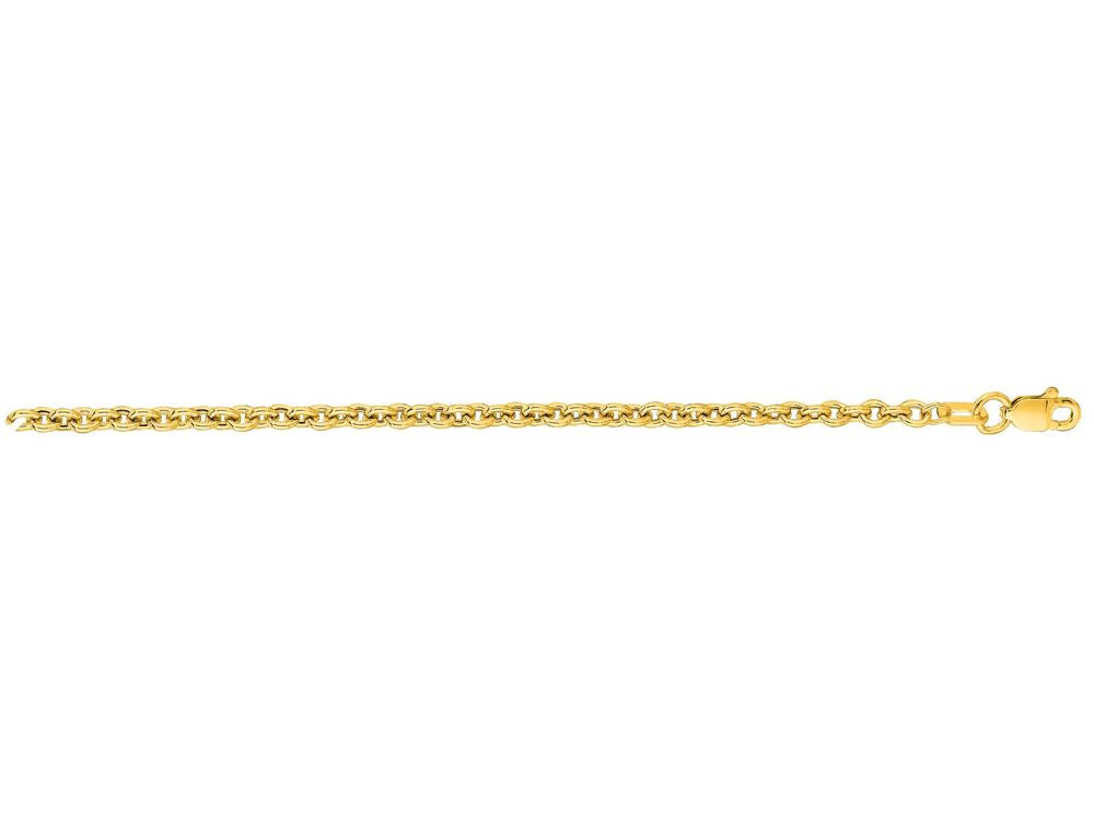 Finejewelers 14 Kt Yellow Gold 18 Inch 3.0mm Bright Cut Forsantina Chain Necklace With Lobster Clasp