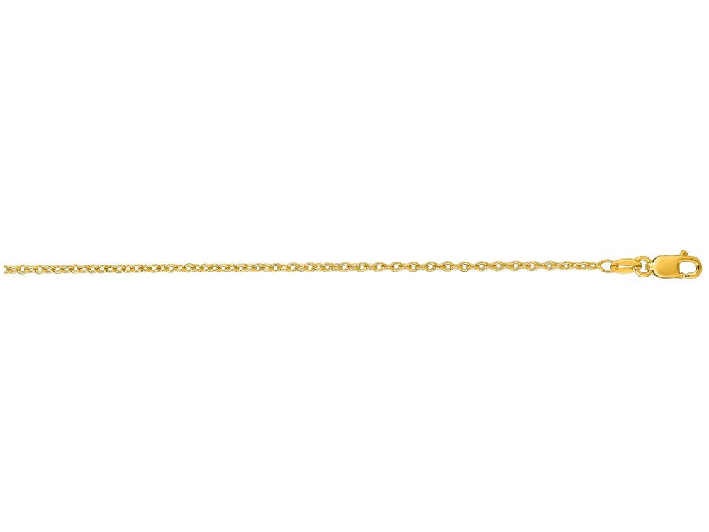 Finejewelers 14 Kt Yellow Gold 16 Inch 1.5mm Bright Cut Round Cable Link Chain Necklace Lobster Clasp