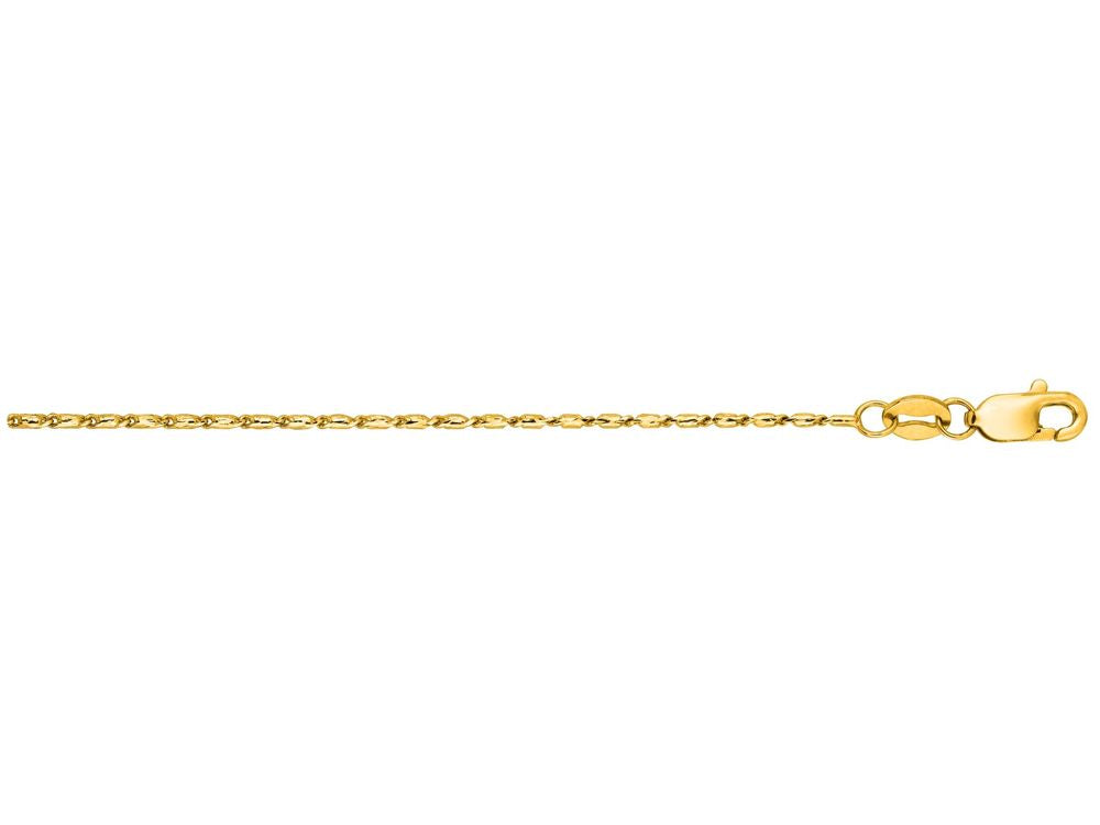 Finejewelers 14 Kt Yellow Gold 16 Inch 0.9mm Bright Cut Lumina Pendant Chain Necklace With Lobster Clasp