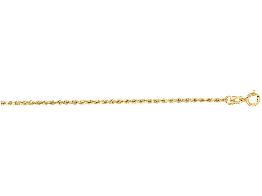 Finejewelers 14 Kt Yellow Gold 16 Inch 1.25mm Solid Royal Rope Chain Necklace Spring Ring Clasp