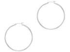 Finejewelers 14 Kt White Gold 2.0x50mm Round Tube Hoop Earring