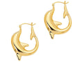 Finejewelers 14 Kt Yellow Gold Lae Dolphin Symbolic Hoop Earring