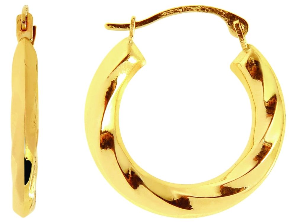 Finejewelers 14 Kt Yellow Gold Round Twisted Hoop Earring