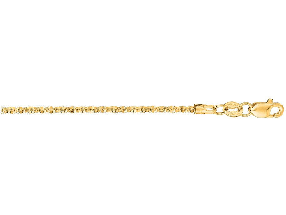 Finejewelers 14 Kt Yellow Gold 10 Inch 1.5mm Bright Cut Sparkle Chain Anklet With Lobster Clasp