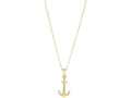 Finejewelers 14 Kt Yellow Gold 25x10mm Medium Anchor Pendant Necklace On 18 Inch 0.8mm Classic Cable Chain Wi