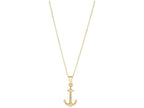Finejewelers 14 Kt Yellow Gold 25x10mm Medium Anchor Pendant Necklace On 18 Inch 0.8mm Classic Cable Chain Wi