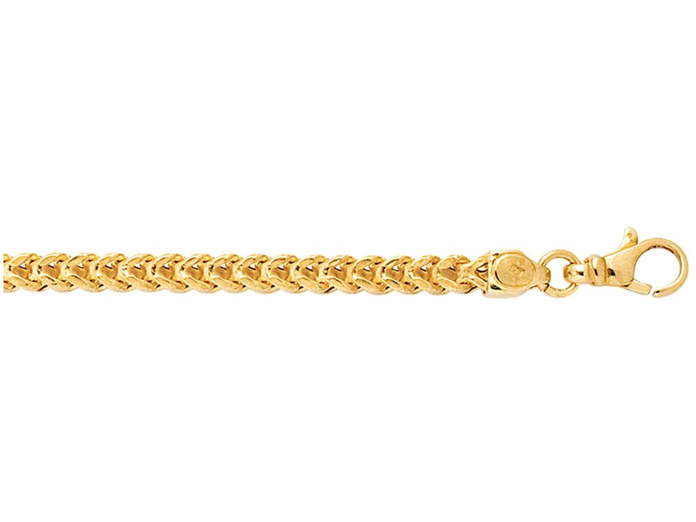 Finejewelers 14 Kt Yellow Gold 8 Inch 3.9mm Bright Cut Square Franco Bracelet Chain With Lobster Clasp