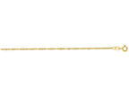 Finejewelers 14 Kt Yellow Gold 10 Inch 1.5mm Bright Cut Singapore Chain Anklet With Spring Ring Clasp