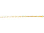 Finejewelers 14 Kt Yellow Gold 7 Inch 2.1mm Bright Cut Singapore Bracelet Chain With Lobster Clasp