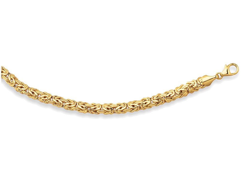 Finejewelers 14 Kt Yellow Gold 7.25 Inch 6.0mm Byzantine Fancy Bracelet With Pear Shape Clasp