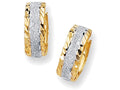 Finejewelers 14 Kt Two Tone Gold Bright Cut 5.0mm Two Tone Snuggable Earring With Sparkle