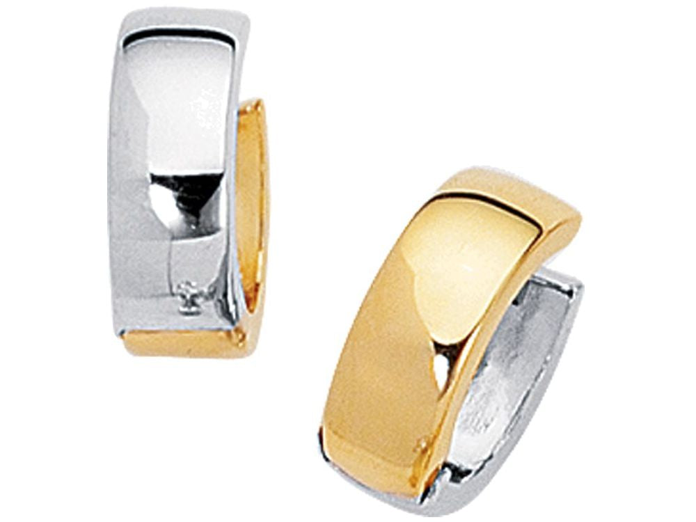 Finejewelers 14 Kt Two Tone Gold 5.0mm Textured Two Tone Snuggable Earring