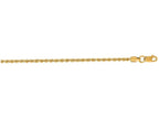 Finejewelers 14 Kt Yellow Gold 16 Inch 2.0mm Bright Cut Solid Rope Chain Necklace With Lobster Clasp