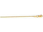 Finejewelers 14 Kt Yellow Gold 16 Inch 1.25mm Bright Cut Solid Rope Chain Necklace With Lobster Clasp