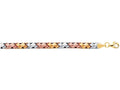 Finejewelers 14 Kt Tri Color Gold 7.25 Inch Textured Tri Color Weaved Type Bracelet With Pear Shape Clasp