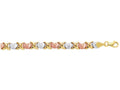 Finejewelers 14 Kt Tri Color Gold 7.25 Inch Textured Tri Color Hugskisses Bracelet With Pear Shape Clasp