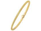 Finejewelers 14 Kt Yellow Gold 7.25 Inch Round Basket Weaved Bangle With Lobster Clasp