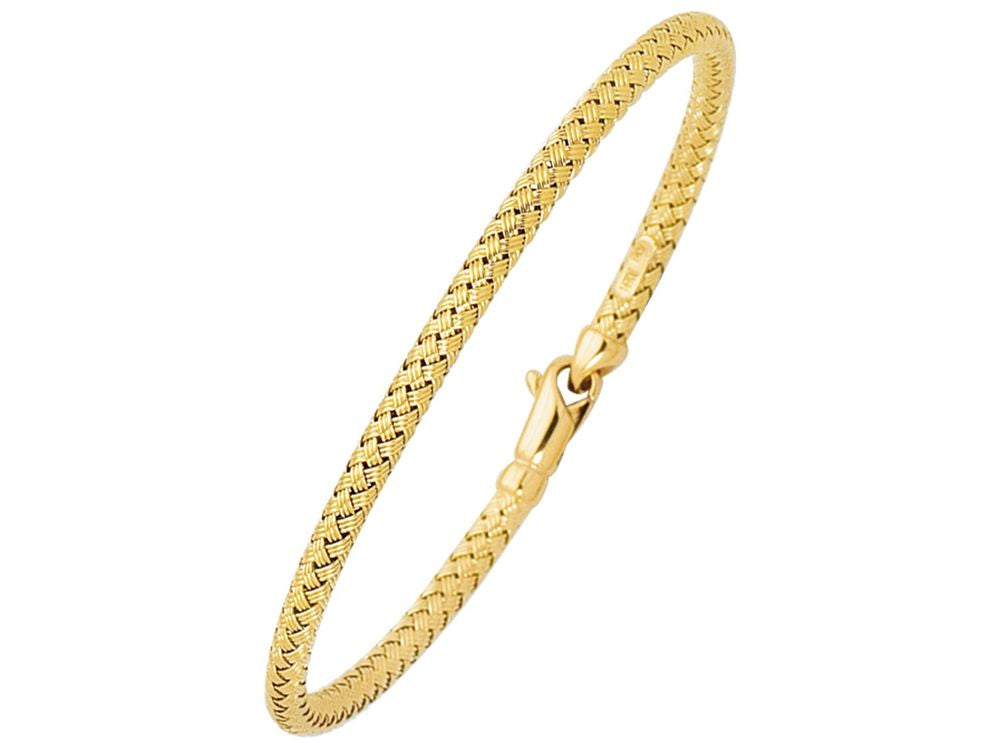 Finejewelers 14 Kt Yellow Gold 7.25 Inch Round Basket Weaved Bangle With Lobster Clasp