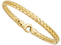 Finejewelers 14 Kt Yellow Gold 7.25 Inch Round Basket Weaved Bangle With Lobster Clasp