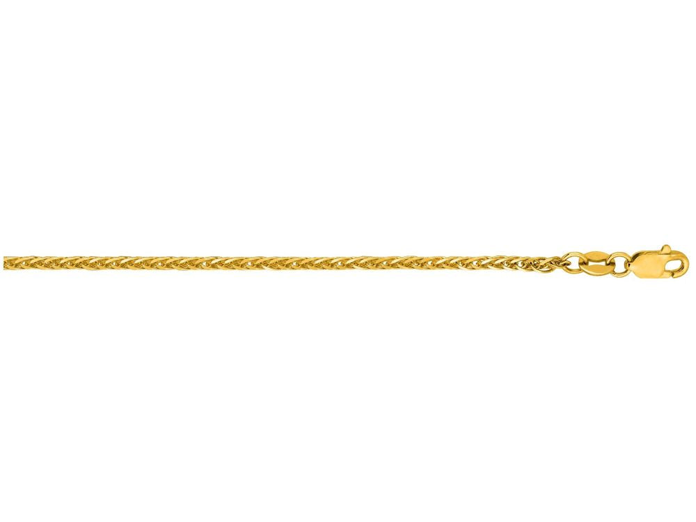 Finejewelers 14 Kt Yellow Gold 16 Inch 1.8mm Square Wheat Chain Necklace With Lobster Clasp
