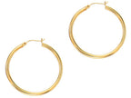 Finejewelers 14 Kt Yellow Gold 3.0x40mm Round Tube Hoop Earring
