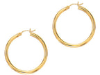 Finejewelers 14 Kt Yellow Gold 3.0x30mm Round Tube Hoop Earring