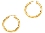 Finejewelers 14 Kt Yellow Gold 4.0x30mm Round Tube Hoop Earring