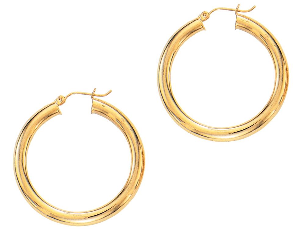 Finejewelers 14 Kt Yellow Gold 5.0x30mm Round Tube Hoop Earring