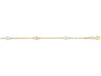 Finejewelers 14 Kt Tri Color Gold 10 Inch 5x10mm (5)mariner Shape Stationed Element On 2mm Mariner Link Ankle