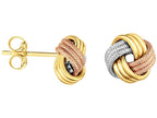 Finejewelers 14 Kt Tri Color Gold Imagebased-tbr Textured Fancy Post Love Knot Earring
