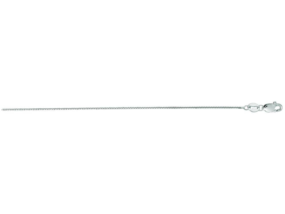 Finejewelers 14 Kt White Gold 13 Inch 0.6mm Classic Box Chain Necklace With Spring Ring Clasp