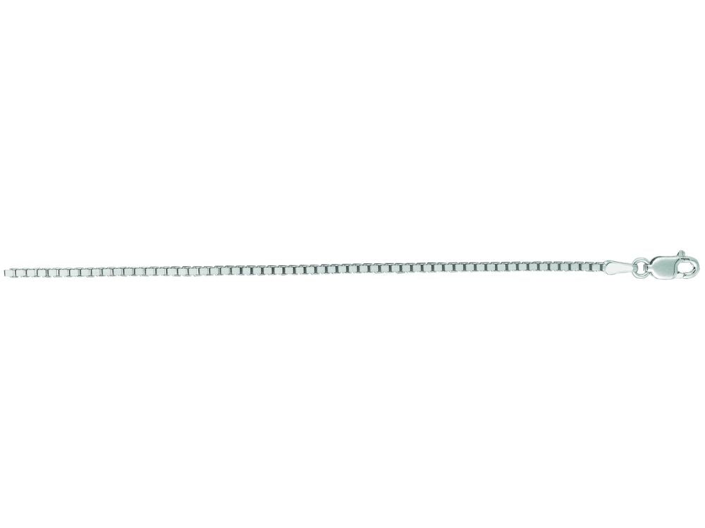 Finejewelers 14 Kt White Gold 16 Inch 1.4mm Classic Box Chain Necklace With Lobster Clasp