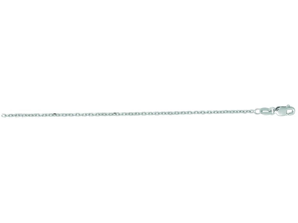 Finejewelers 14 Kt White Gold 16 Inch 1.5mm Bright Cut Cable Link Chain Necklace With Lobster Clasp