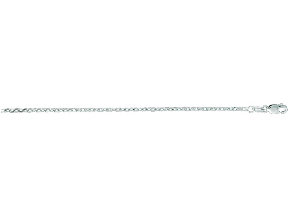 Finejewelers 14 Kt White Gold 16 Inch 1.8mm Bright Cut Cable Link Chain Necklace With Lobster Clasp