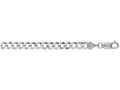 Finejewelers 14 Kt White Gold 8.50 Inch 5.7mm Bright Cut Comfort Curb Bracelet Chain With Lobster Clasp