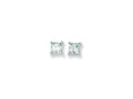 Finejewelers 14 Kt White Gold 5.0mm Square Faceted Cubic Zirconia Stud Earring
