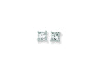 Finejewelers 14 Kt White Gold 5.0mm Square Faceted Cubic Zirconia Stud Earring