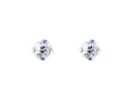 Finejewelers 14 Kt White Gold 2.0mm Round Faceted Cubic Zirconia Stud Earring