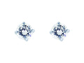 Finejewelers 14 Kt White Gold 3.0mm Round Faceted Cubic Zirconia Stud Earring