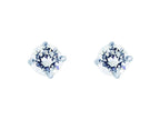 Finejewelers 14 Kt White Gold 3.0mm Round Faceted Cubic Zirconia Stud Earring