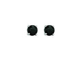 Finejewelers 14 Kt White Gold 3.0mm Round Faceted Black Cubic Zirconia Stud Earring