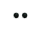 Finejewelers 14 Kt White Gold 3.0mm Round Faceted Black Cubic Zirconia Stud Earring