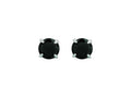 Finejewelers 14 Kt White Gold 4.0mm Round Faceted Black Cubic Zirconia Stud Earring