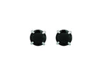 Finejewelers 14 Kt White Gold 4.0mm Round Faceted Black Cubic Zirconia Stud Earring