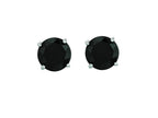Finejewelers 14 Kt White Gold 5.0mm Round Faceted Black Cubic Zirconia Stud Earring