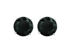 Finejewelers 14 Kt White Gold 6.0mm Round Faceted Black Cubic Zirconia Stud Earring