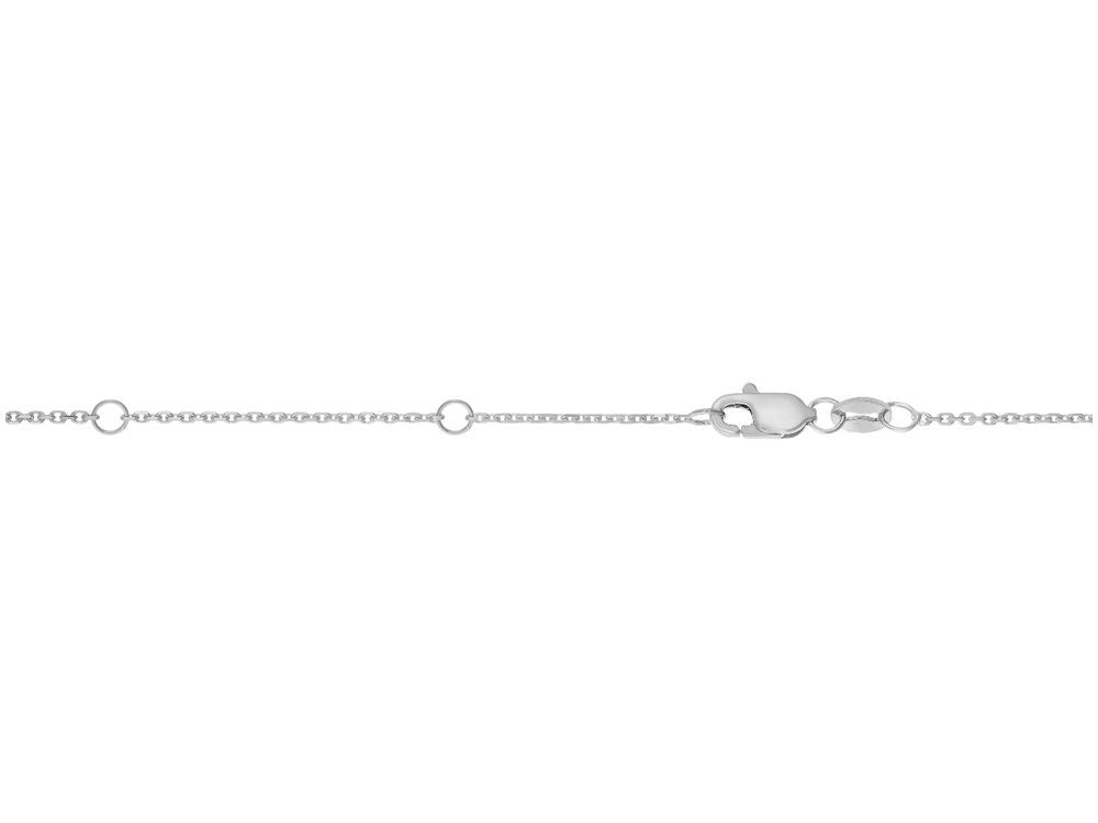 Finejewelers 14 Kt White Gold 18 Inch 0.9mm Extenders At 16 Inch and 17 Inch Classic Cable Chain Necklace Wit