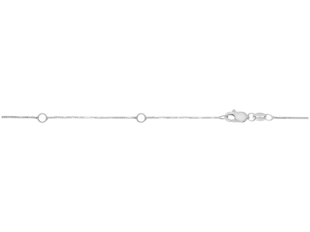 Finejewelers 14 Kt White Gold 18 Inch 0.6mm Extenders At 16 Inch and 17 Inch Classic Box Lobster Clasp Necklace Wit