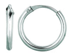 Finejewelers 14 Kt White Gold 0.5x9mm Round Timeless Hoop Earrings